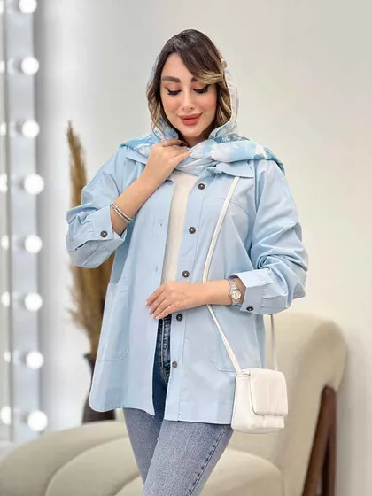 مانتو دو جیب برش‌دار روژین