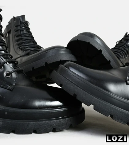 بوت مردانه چرمی مشکی ZARA مدل 6207