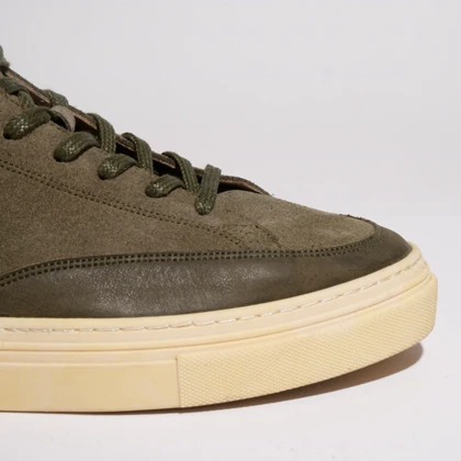 نیم بوت چرم مردانه سبز مدل luca