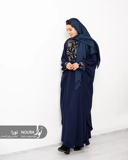 عبا صدف مخمل سرمه ای
