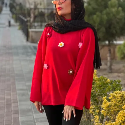 بافت پینترستی گل قرمز