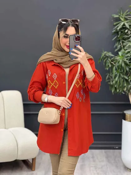 مانتو لینن طرح لوزی