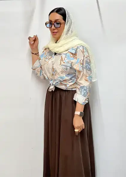 شومیز طرح دار کد 4072