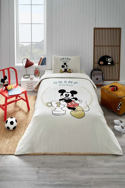 سرویس روتختی پیکه یک نفره Özdilek مدل Mickey Mouse Champ پنبه