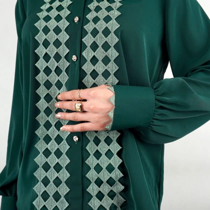 شومیز زنانه گیپور لوزی لوزی نیزل