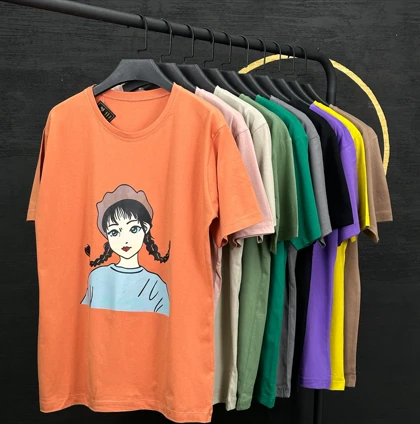 تیشرت زنانه نخ پنبه طرح دختر