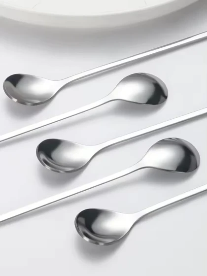 قاشق شربت خوری بلند طرح برگ سیلور