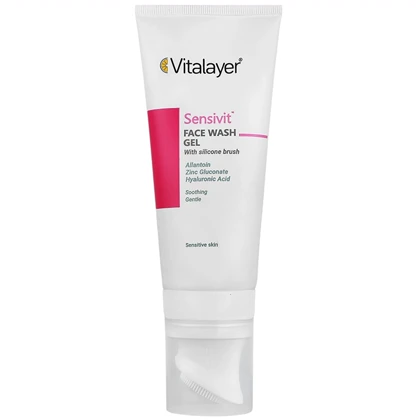 ژل شستشوی صورت ویتالیر مدل Sensivit با براش سیلیکونی مناسب پوست حساس 200ml