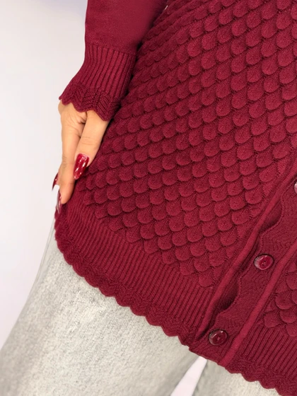 ژاکت جلودکمه بافت آوی کد 333163