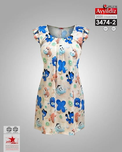 تونیک نخی سه بعدی زنانه سایز بزرگ کد 3474