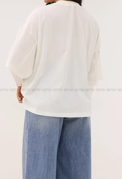 تیشرت زنانه باکسی پینترستی کد1006339