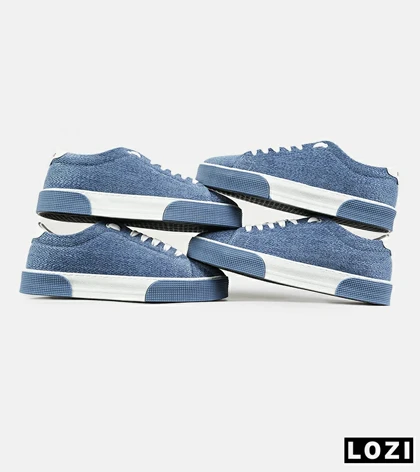 کفش کتانی مردانه آبی سفید PULL & BEAR مدل 7449