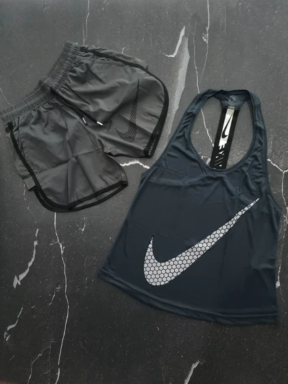 رکابی پشت کش نایکی+ شلوارک چاپ لیزری کد E1156