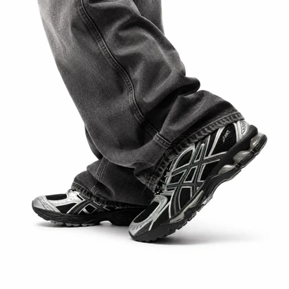 کفش کتانی مردانه مدل اسیکس مشکی طوسی ASICS