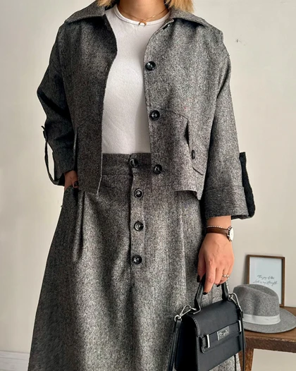 ست کت و دامن Tinto (نوک مدادی)