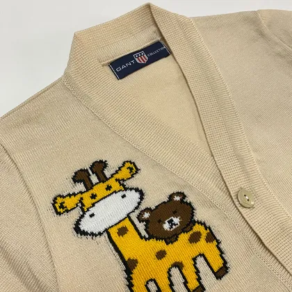 ژاکت بافت بچه گانه مدل زرافه