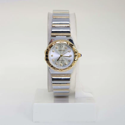 ساعت مچی زنانه امگا Omega تمام استیل با قفل پروانه ای