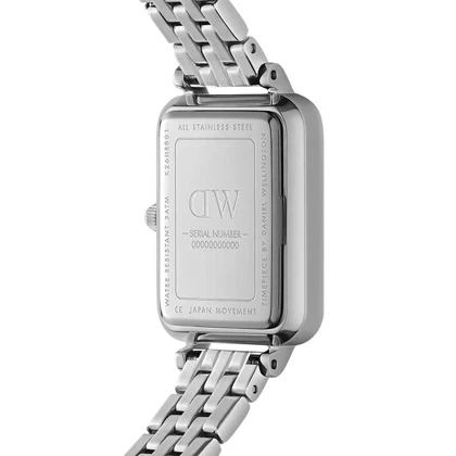 ساعت مچی DW زنانه مستطیلی استیل صفحه سرمه ای نگین‌دار DW-5418-L