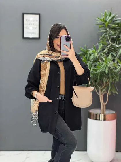 مانتو جیب دوبل آستین بند دار