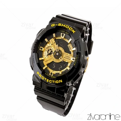 ساعت جی شاک GA-100CM مردانه دو موتوره مشکی طلایی 102719