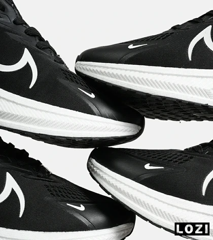 کفش کتانی بزرگ پا مشکی سفید NIKE zoom x مدل 8609