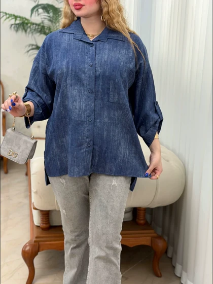 شومیز مانتویی گازوئیلی 3919