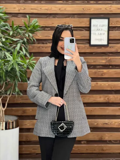 مانتو طرحدار یقه انگلیسی