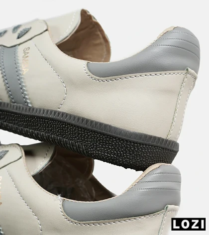 کفش کتانی مردانه و زنانه کرم طوسی قهوه ای ADIDAS Samba