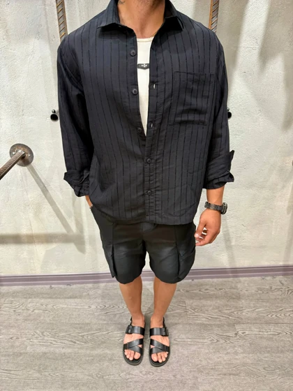 پیراهن مردانه آستین بلند راه راه