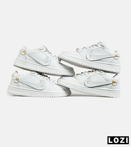 کفش کتانی مردانه و زنانه سفید NIKE jordan 1 مدل 7280