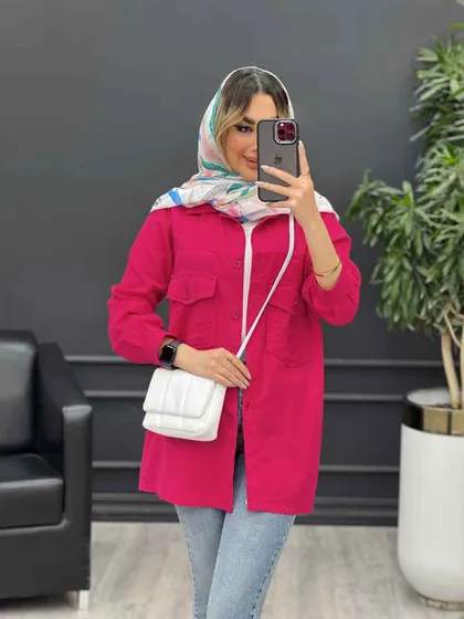 مانتو کتان پشت جیب