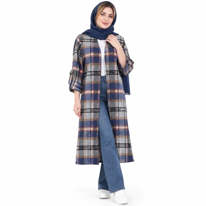 مانتو اسپرت چهارخونه پشمی پاییزه