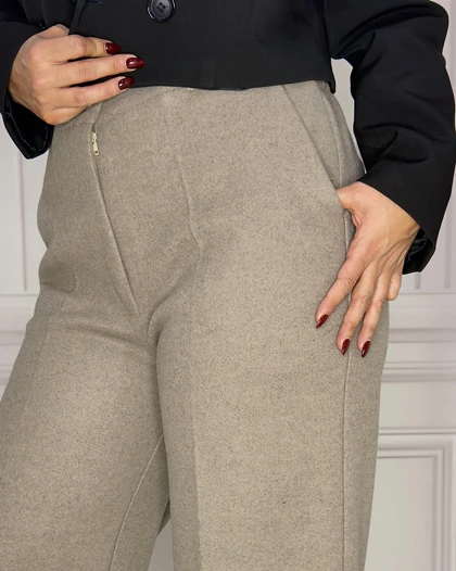 خرید شلوار بگ فوتر خاکی زنانه Women's Khaki Fleece Baggy Pants کد 54087