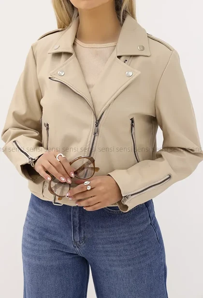 بایکر چرم آستر دار کد1004562