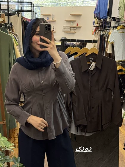 شومیز پشت بندی کتان سیلک_5213