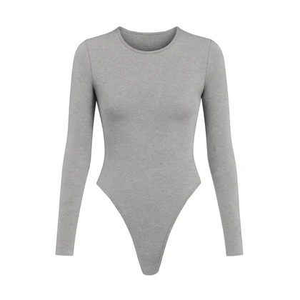 بادی نخی آستین بلند رنگ طوسی مه جامه 202