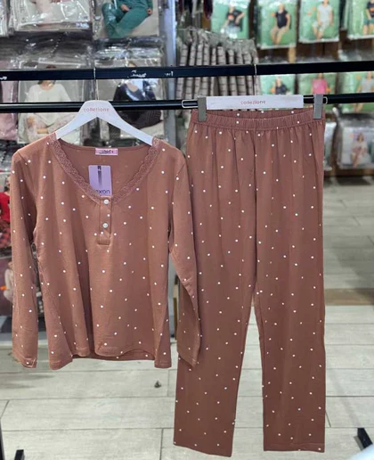 بلوز و شلوار سایز بزرگ نخ پنبه سکسن کد 40859