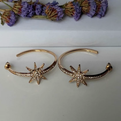 گوشواره حلقه‌ای شیک (هوپ) طرح ستاره درخشان (Limited Edition) – آبکاری طلا