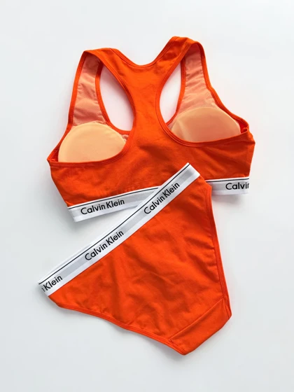 ست نیم‌تنه کاپ‌دار و شورت اسلیپ نخ پنبه کلوین کلاین Calvin Klein