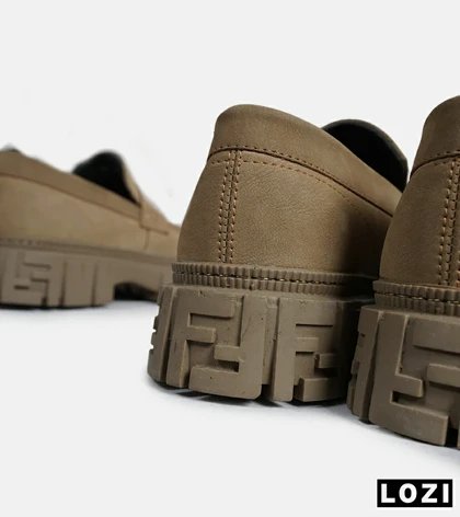 کفش مردانه چرمی سبز FENDI مدل 6793