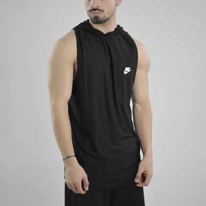 رکابی کلاهدار ورزشی مردانه نایک مدل VHD-Dri Fit-4K1003 مشکی
