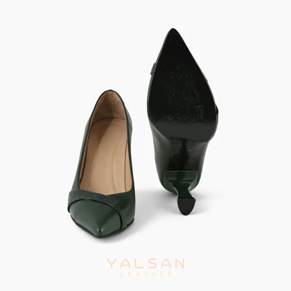 کفش پاشنه‌دار زنانه چرم یلسان مدل سیلا کد 693-GAN