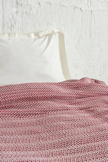 روتختی پیکه دو نفره Karaca Home مدل Levi پنبه و پلی‌استر - زرشکی