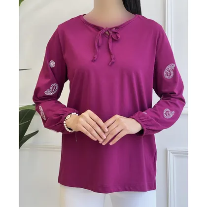 بلوز آستین گل 16326