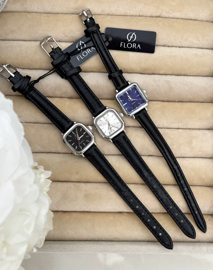 ساعت ظریف زنانه بندچرمی فلورا 678