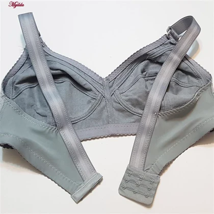 سوتین زنانه طرح برگی درشت مدل بدون فنر طوسی کد 5053