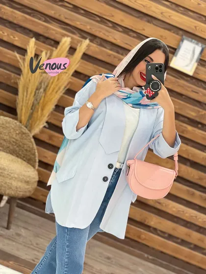مانتو لینن یقه کراواتی