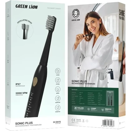 مسواک برقی هوشمند گرین لاین Green Lion مدل GTB-15 با 2 سری یدک