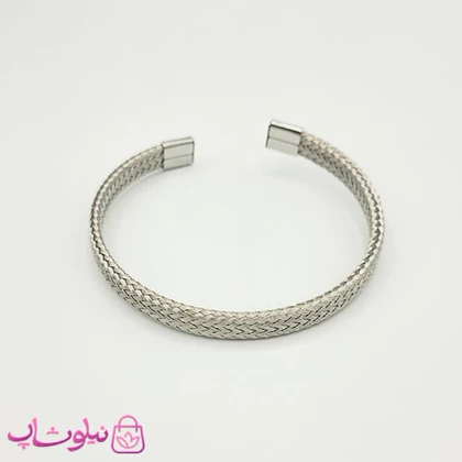 بنگل حصیری مردانه استیل نقره ای رنگ کد 1991