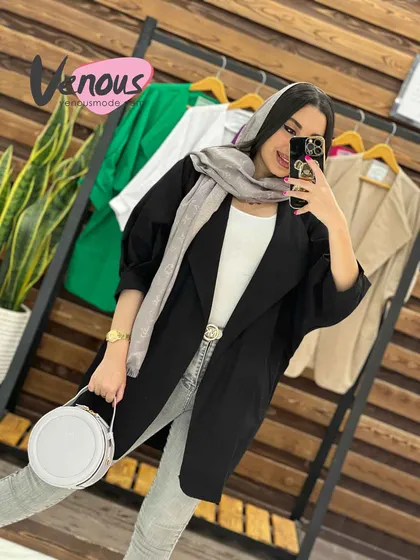 مانتو لینن کتی یقه آمریکایی